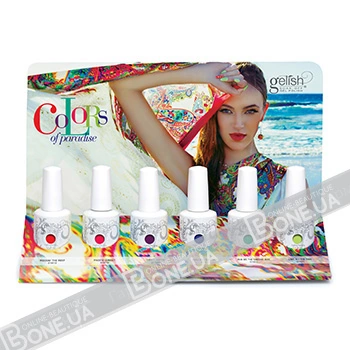 Настільний дисплей на 6 флаконів Gelish Harmony Gelish Colors of Paradise Collection 6 шт
