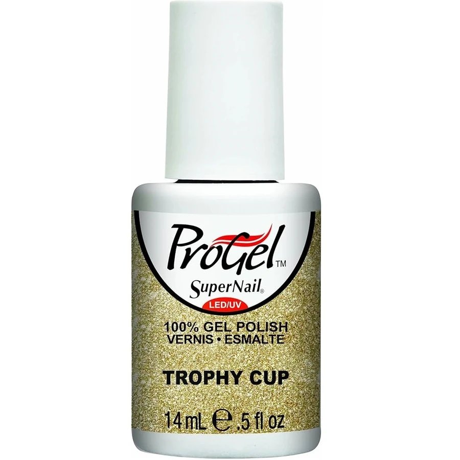 Гель-лак Трофейний кубок Super Nail ProGel Trophy Cup золотистий з глітером 14 мл