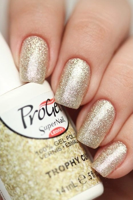 Гель-лак Трофейний кубок Super Nail ProGel Trophy Cup золотистий з глітером 14 мл