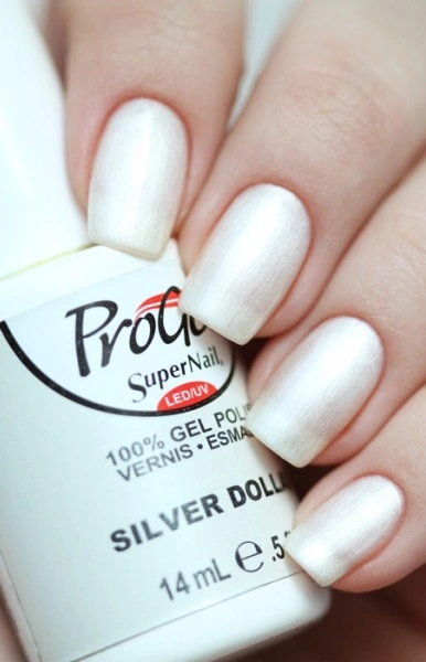 Гель-лак Срібний долар Super Nail ProGel Silver Dollar перлово-білий, перламутр 14 мл