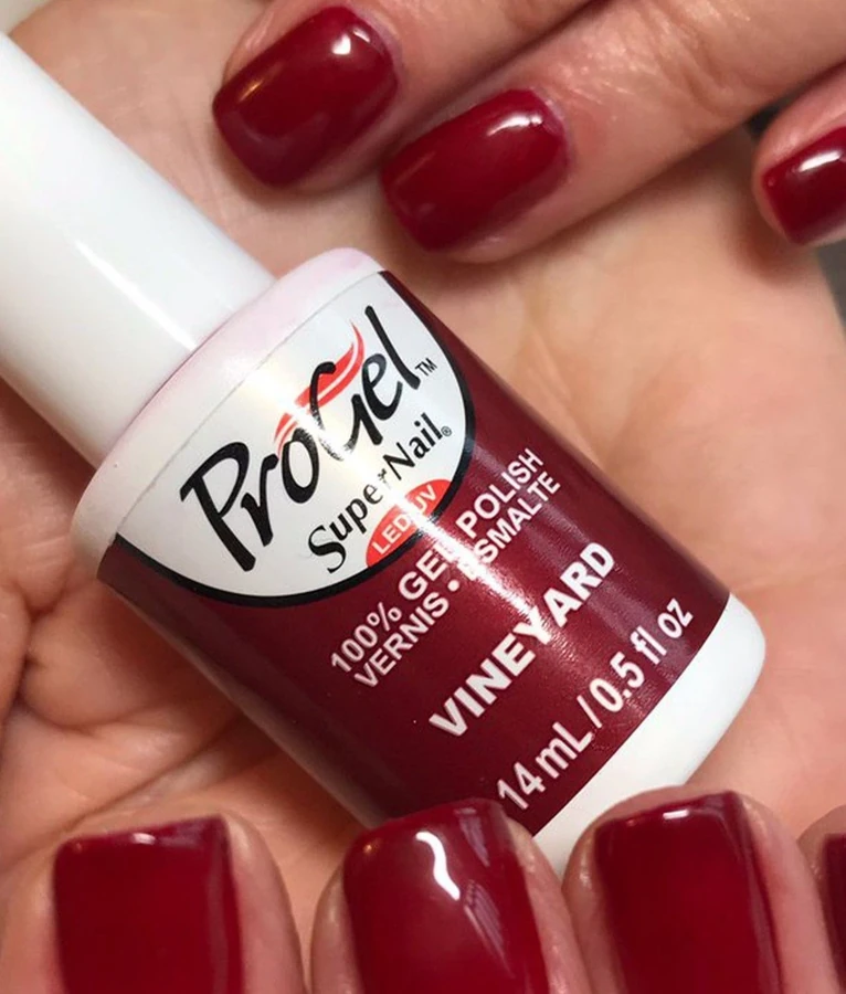 Гель-лак Виноградник Super Nail ProGel Vineyard бордовий, емаль 14 мл