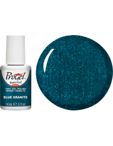Гель-лак Блакитний граніт Super Nail ProGel Blue Granite темний бірюзово-синій з мікроблиском 14 мл