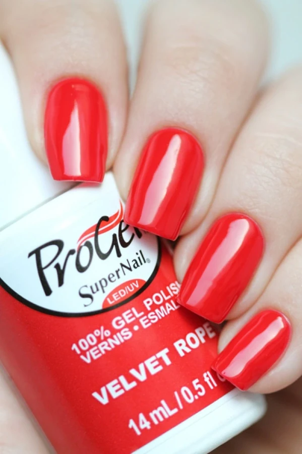 Гель-лак Оксамит Super Nail ProGel Velvet Rope червоний, емаль 14 мл