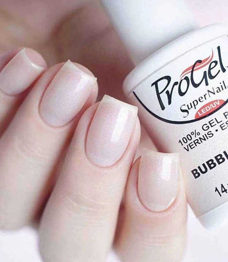 Гель-лак Мильні бульбашки Super Nail ProGel Bubble Bath рожево-персиковий з шиммером 14 мл