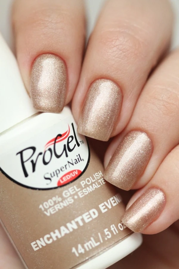 Гель-лак Чарівний вечір Super Nail ProGel Enchanted Evening темно-бежевий із шиммером 14 мл