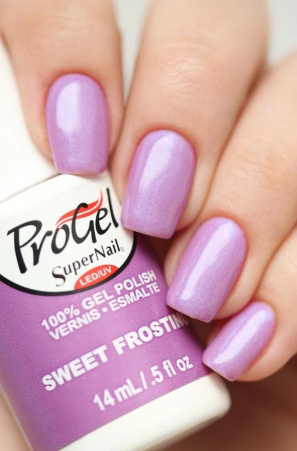 Гель-лак Super Nail ProGel Sweet Frosting бузковий з шиммером 14 мл