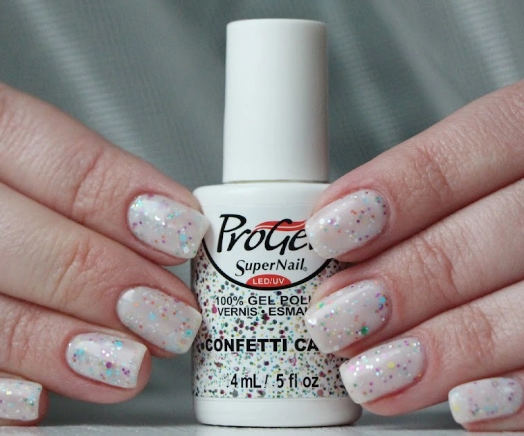 Гель-лак Кольорове тістечко Super Nail ProGel Confetti Cake різнобарвний гліттер, прозорий 14 мл