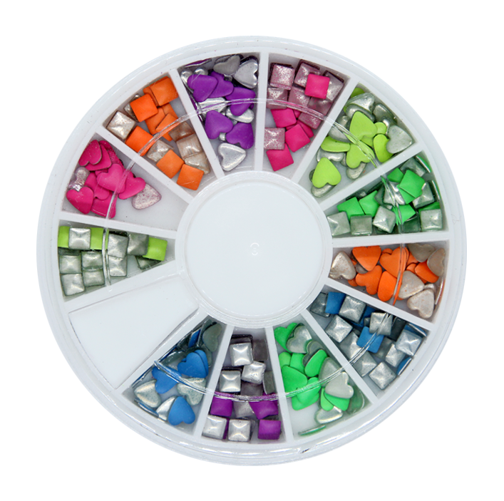 YRE Nail Art Fimo Colored Hearts