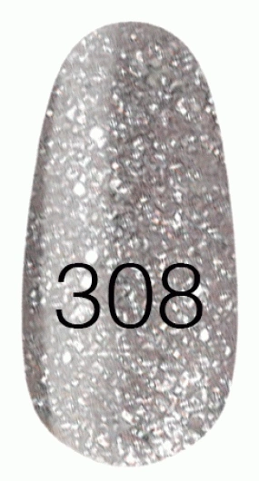 Лак Kodi Nail Polish №308 сріблястий з глітером 15 мл
