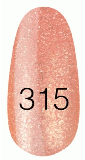 Лак Kodi Nail Polish №315 персиково-кораловий з блискітками 15 мл