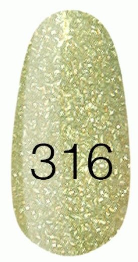 Лак Kodi Nail Polish №316 оливково-зелений з глітером 15 мл