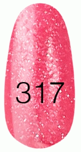 Лак Kodi Nail Polish №317 рожевий з глітером 15 мл