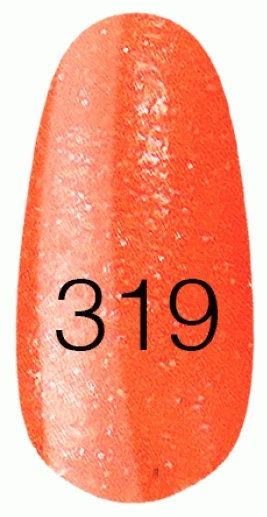 Лак Kodi Nail Polish №319 темно-жовтогарячий з гліттером 15 мл