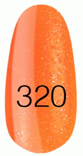 Лак Kodi Nail Polish №320 помаранчевий з глітером 15 мл