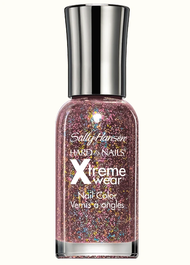 Зміцнюючий лак Sally Hansen Xtreme wear №200 Strobe Light бузково-рожеве желе з різнокольоровими блискітками 11.8 мл
