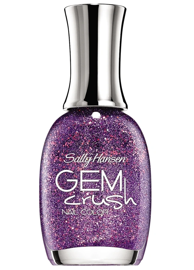 Лак Sally Hansen Gem сrush №05 Be-jeweled фіолетово-бузковий глітер з рожевими вкрапленнями 9,17 мл