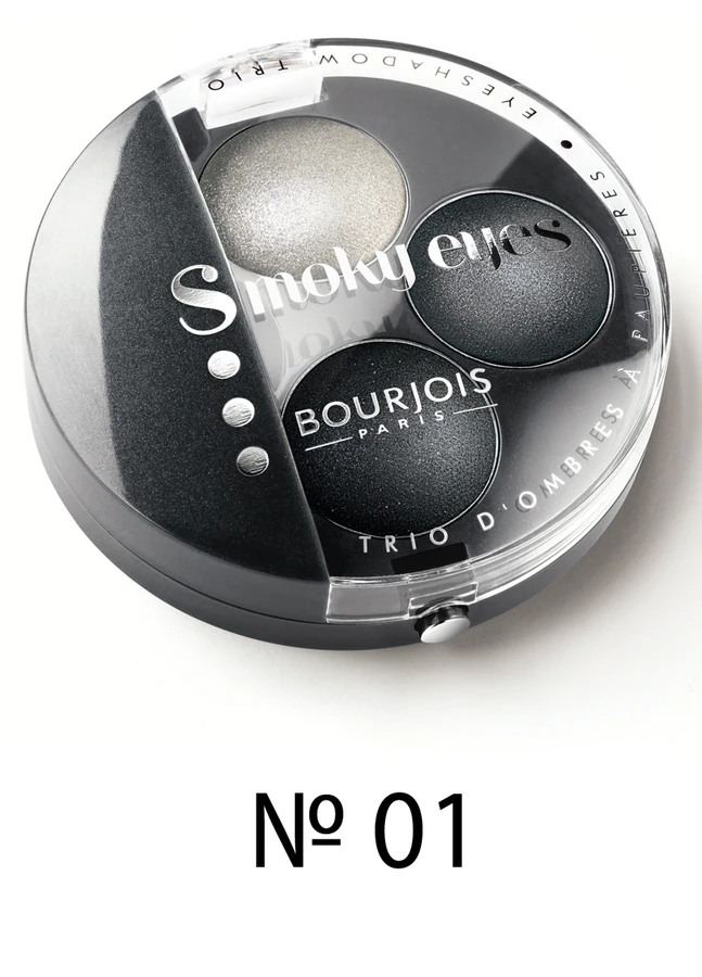 Потрійні тіні для очей, сіро-чорний Bourjois Smoky Eyes №01 4,5 г