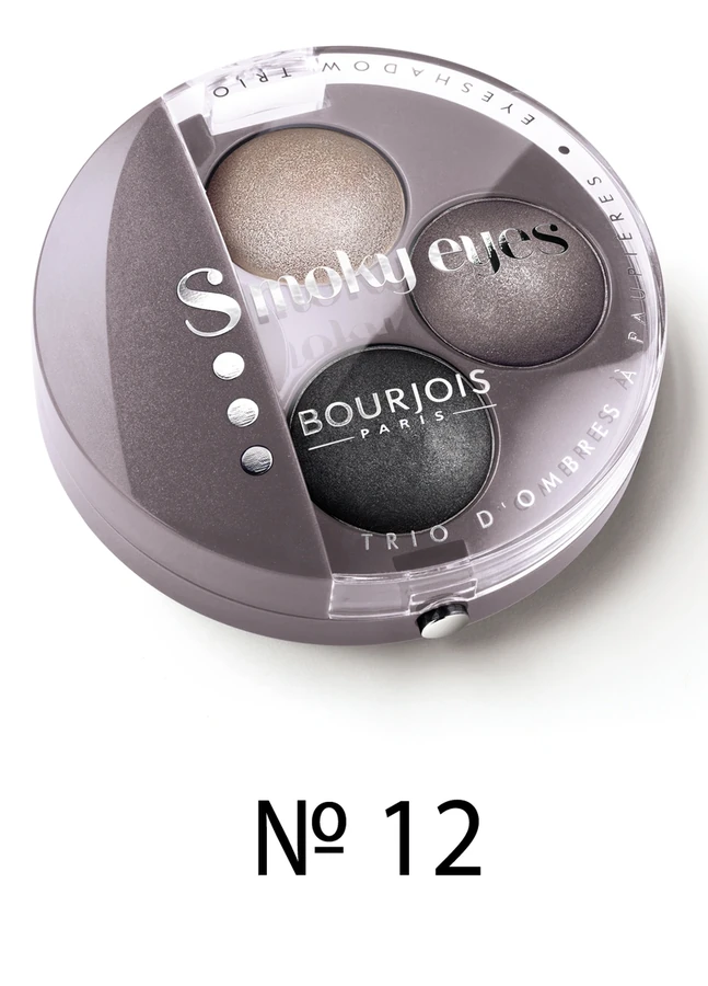 Потрійні тіні для очей, фіолетово-сірий Bourjois Smoky Eyes №12 4,5г