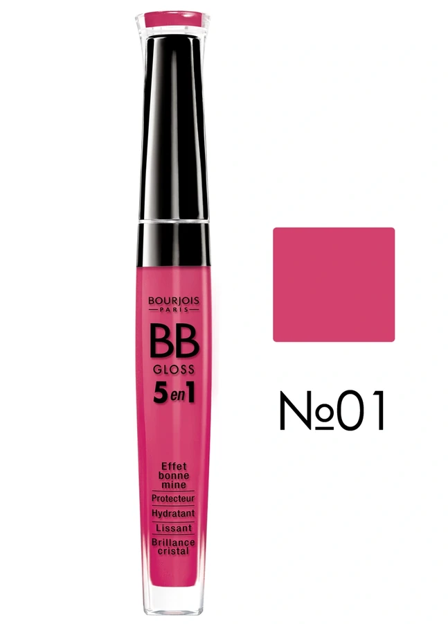 Блиск для губ 5в1, рожевий Bourjois BB Gloss №01 5,7 мл