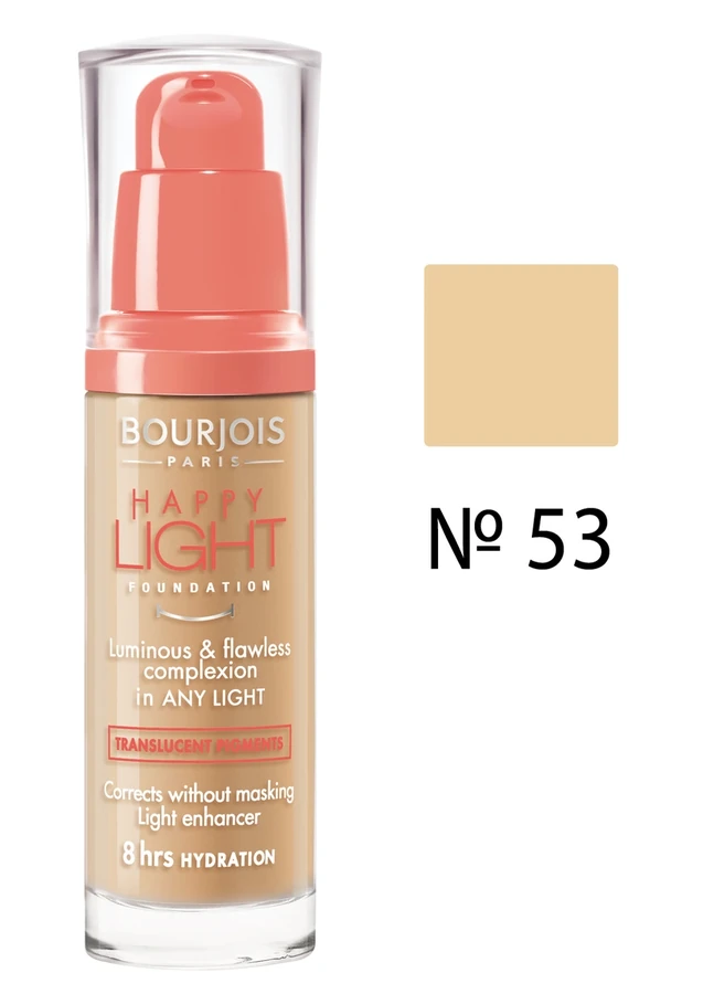 Тональна основа, тон натуральний Bourjois Happy Light №53 30 мл