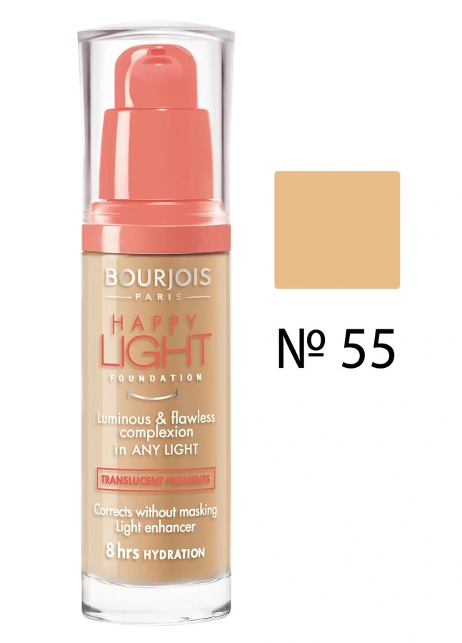 Тональна основа, темний беж Bourjois Happy Light №55 30 мл