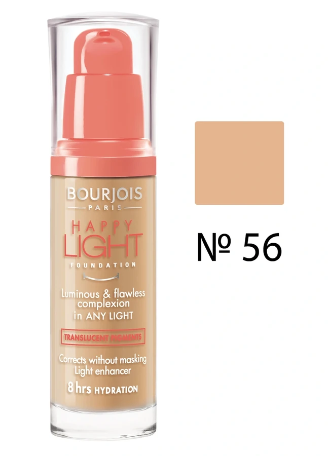 Тональна основа, тон бежево-рожевий Bourjois Happy Light №56 30 мл