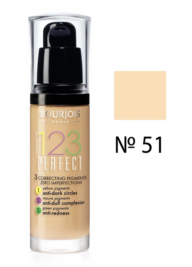 Основа тональна, коригуюча, слонова кістка Bourjois 1.2.3 Perfect №51 30 мл