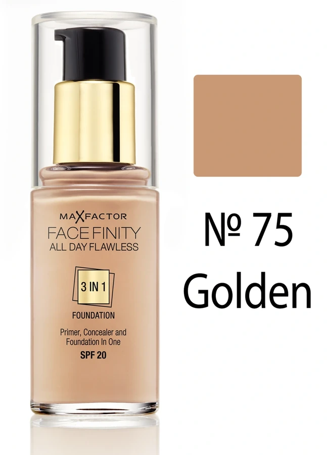 Тональний крем 3 в 1, слонова кістка Max Factor Facefinity All Day Flawless 3-In-1 №75
