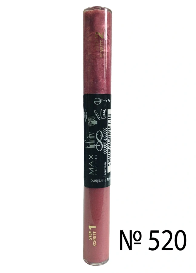Двостороння помада, холодний рожевий Max Factor Lipfinity Colour and Gloss №520 2x3 мл