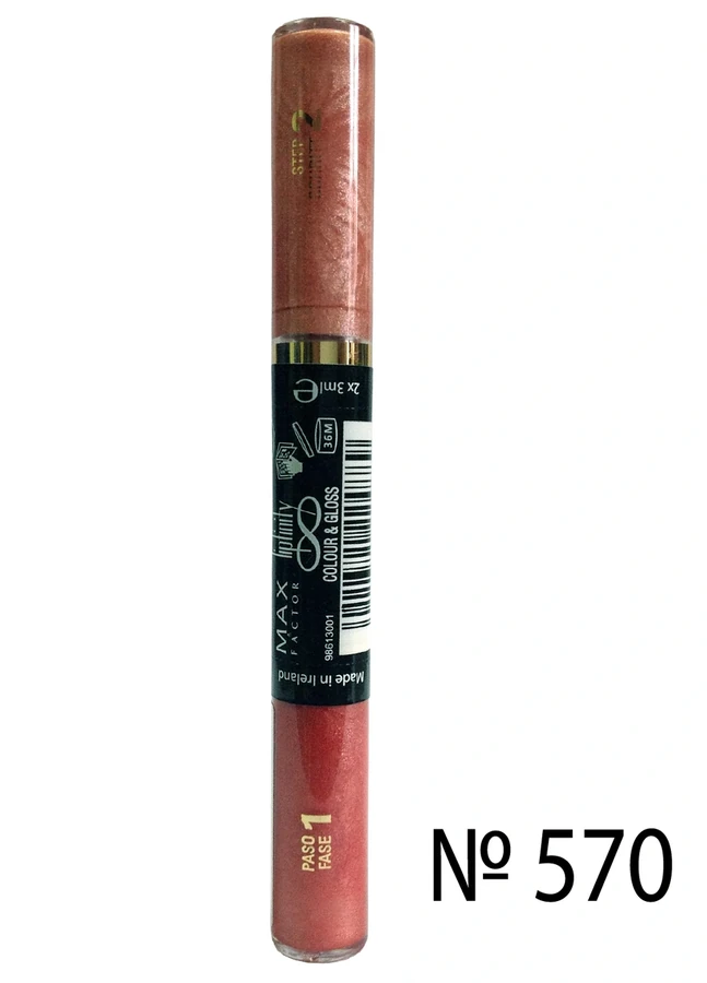 Двостороння помада, бежево-кораловий Max Factor Lipfinity Colour and Gloss №570 2x3 мл