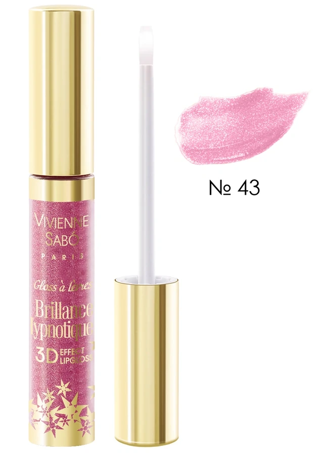 Блиск для губ з 3D Ефектом, рожевий мерехтливий Vivienne Sabo Brillance Hypnotique №43 8 мл