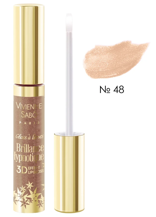 Блиск для губ з 3D Ефектом, бронзовий мерехтливий Vivienne Sabo Brillance Hypnotique №48 8 мл