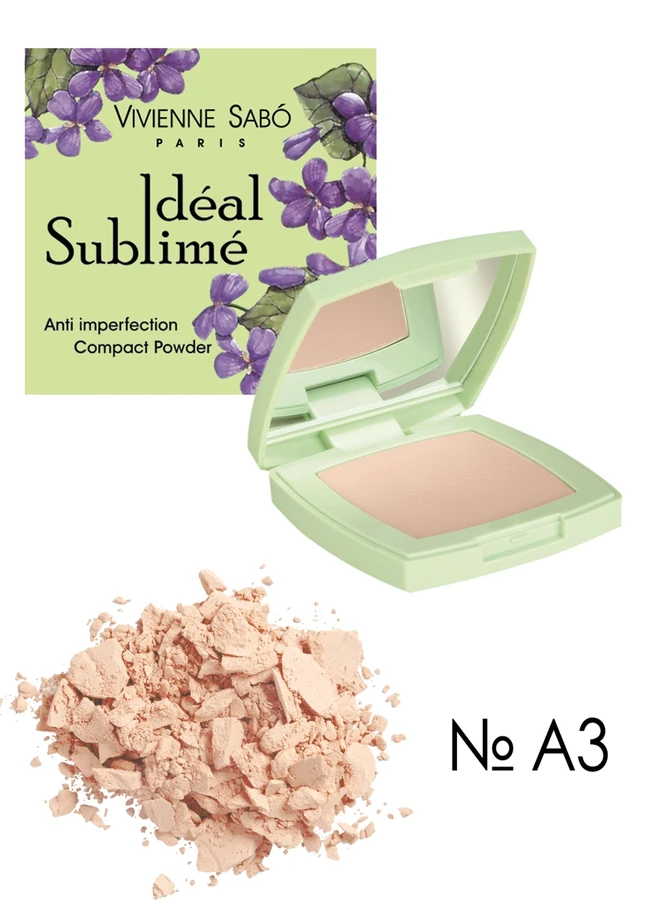 Пудра компактна, бежевий натуральний Vivienne Sabo Ideal Sublime №A3 11 г