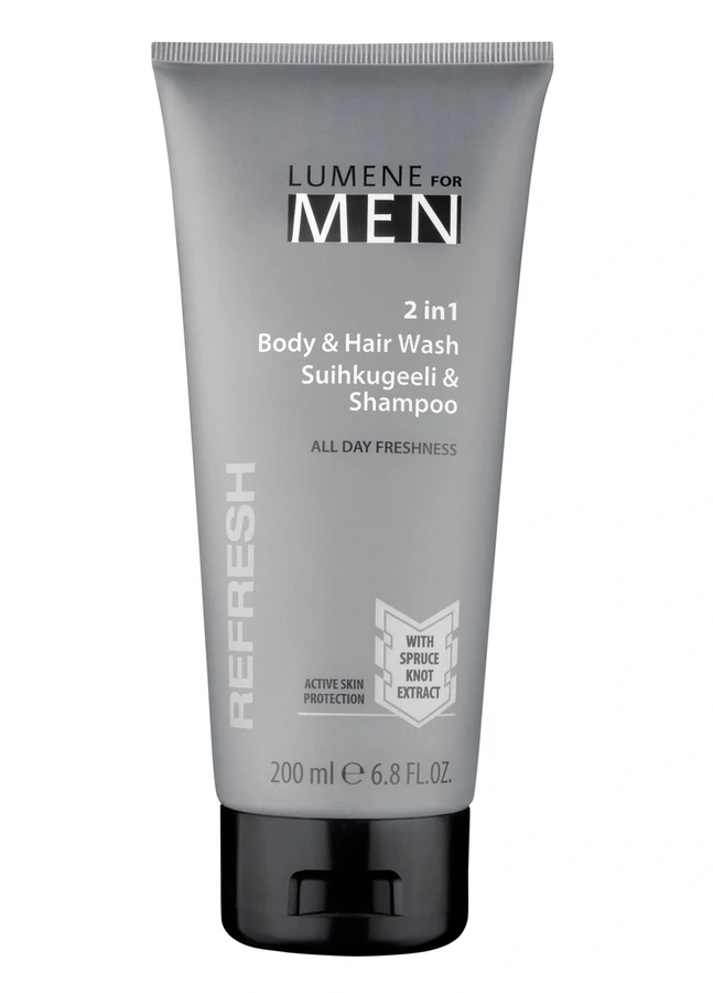Гель для душу та шампунь Lumene For Men shower gel and shampoo 200 мл