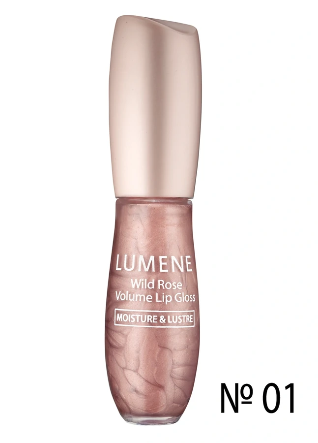 Блиск зволожуючий, рожево-бежевий перламутровий Lumene Wild Rose Volume №01 6 мл