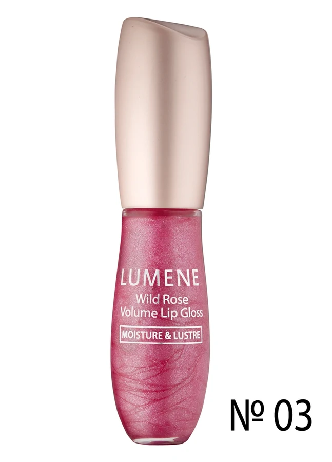 Блиск зволожуючий, бузково-рожевий мерехтливий Lumene Wild Rose Volume №03 6 мл