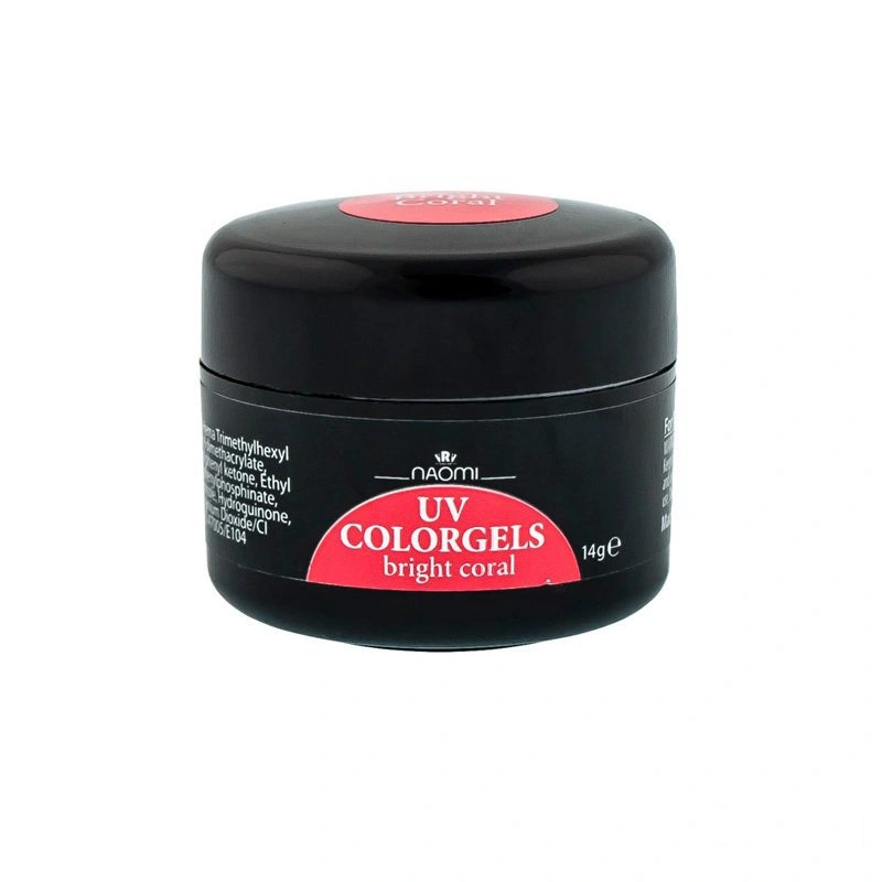 Камуфляжний кольоровий гель Яскравий корал Naomi UV Colorgels Bright Coral 14 г