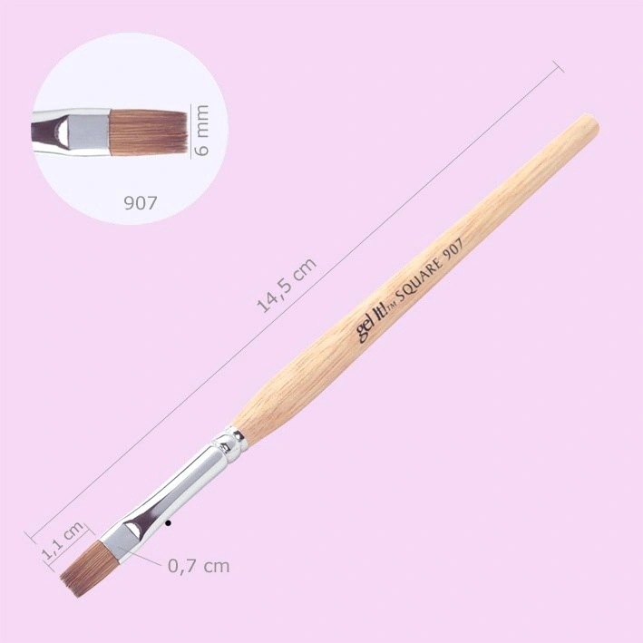 Квадратний пензель для гелю з натурального соболя EzFlow Gel It! Square Gel Brush #907