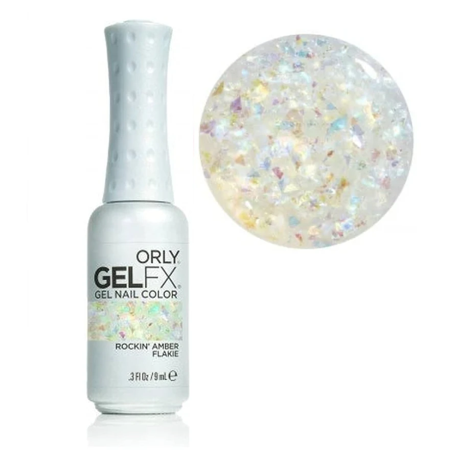 Гель-лак ORLY Gel FX Rockin’ Amber Flakie прозорий, з голографічною слюдою 9 мл