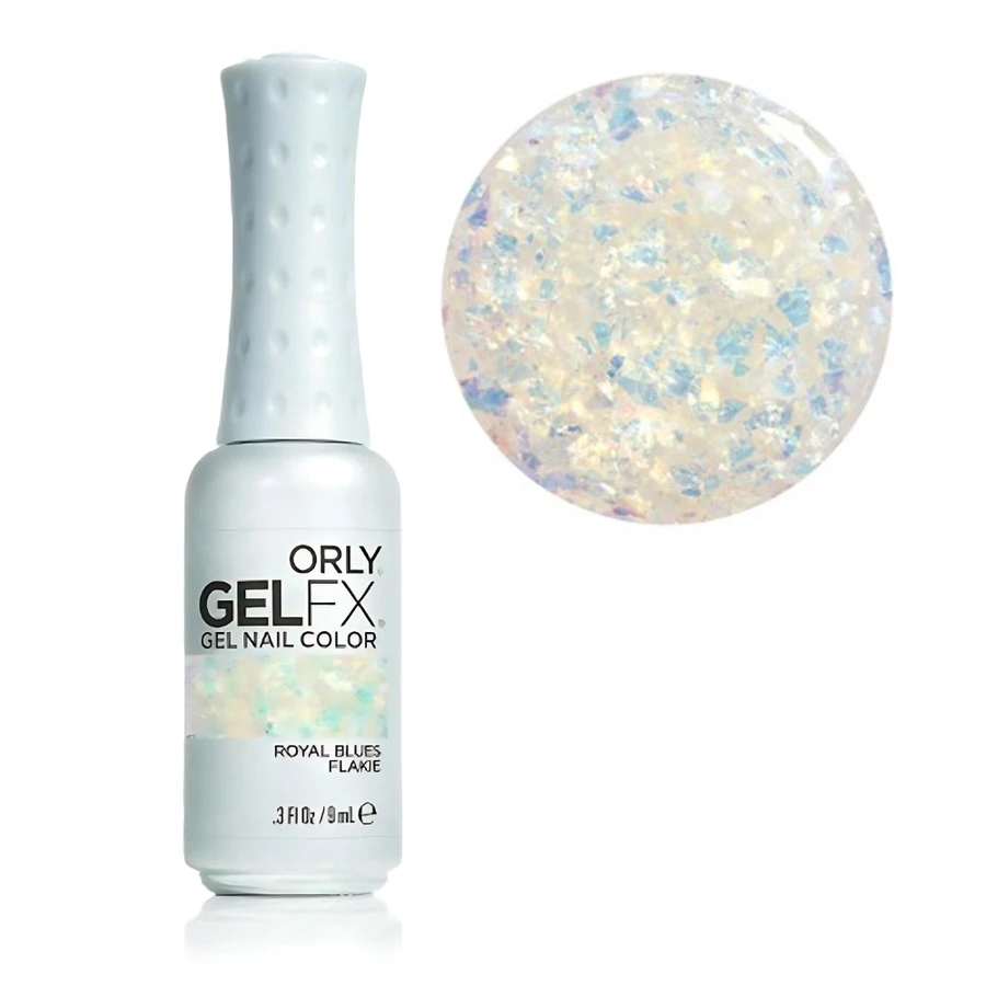 Гель-лак ORLY Gel FX Royal Blue Flakie прозорий, з блакитною голографічною слюдою 9 мл