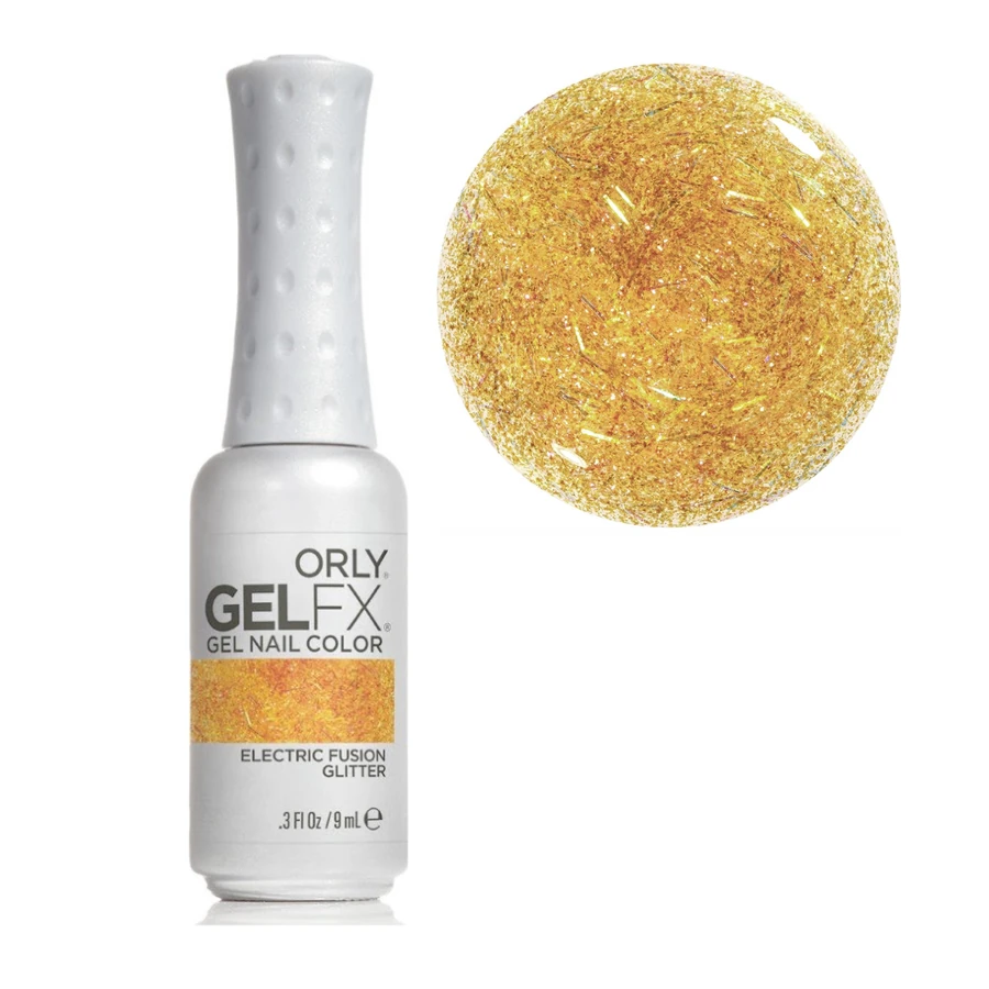 Гель-лак ORLY Gel FX Electric Fusion золотистий, з блискітками та соломкою 9 мл
