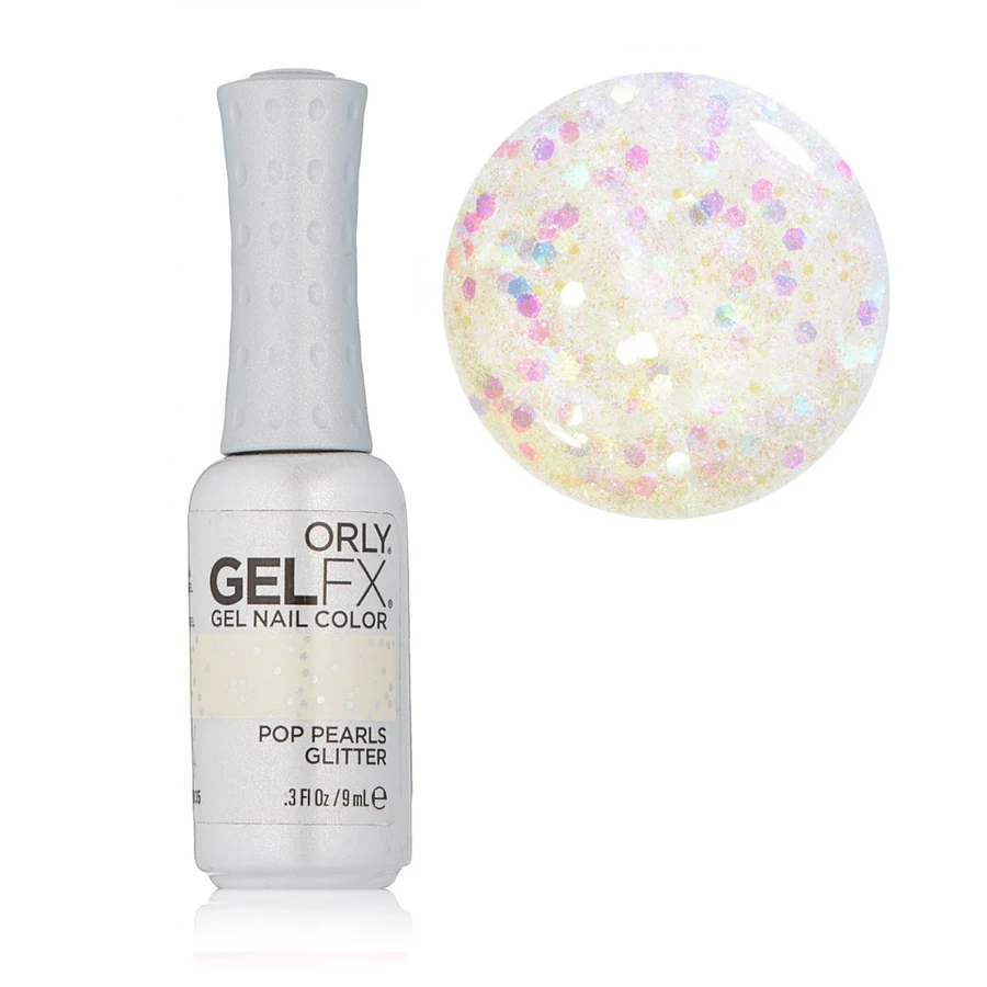 Гель-лак ORLY Gel FX Pop Pearls Glitter прозорий, з перлиннними шестикутниками та слюдою 9 мл