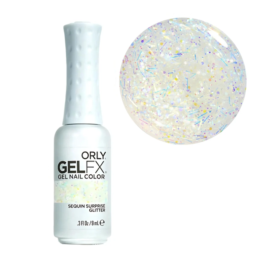Гель-лак ORLY Gel FX Sequin Surprise Glitter прозорий, з кольоровими блискітками різних форм 9 мл