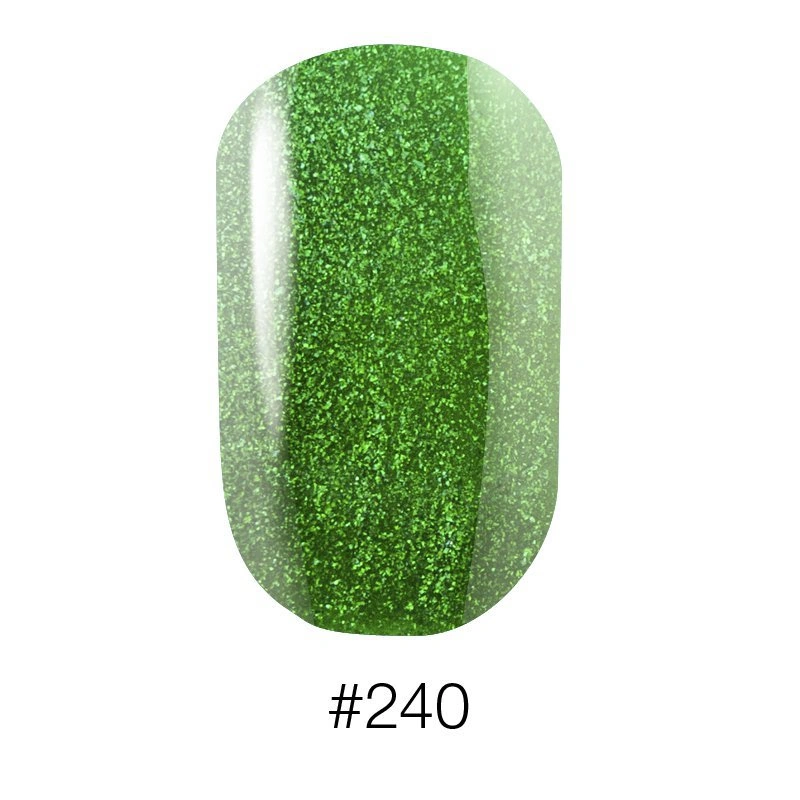 Лак Naomi Nail Lacquer 240 Naomi зелений з глітером 12 мл