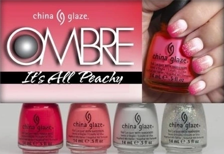 Набір Ombre 4 лаки China Glaze OMBRE Its all peachy White On White, Flip Flop Fantasy, Pool Party, Make A Spectacle