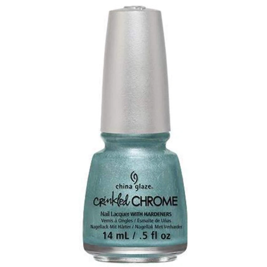 Текстурний лак China Glaze Dont Be Foiled смарагдово-блакитний, перламутровий, ефект м`ятої фольги 14 мл