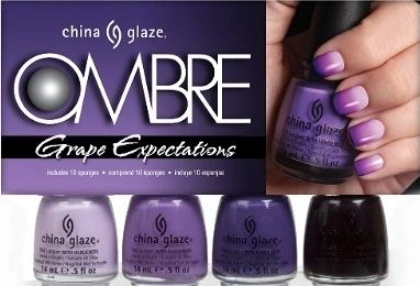 Набір Ombre 4 лаки China Glaze OMBRE Grape Expectations Sweet Hook, Spontaneous, Grape Pop, Crimson