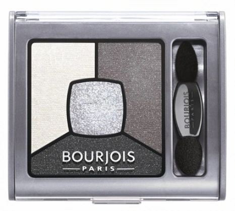Тіні для очей квадро, сіра гама+срібний шиммер Bourjois Smoky Stories №01 3,2 г