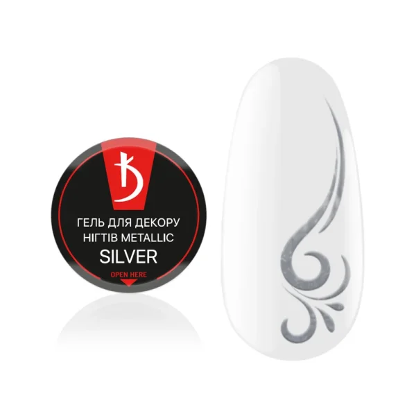 Гель для декору нігтів Kodi Gel for Nail Decoration Metallic Silver срібний металік 4 г